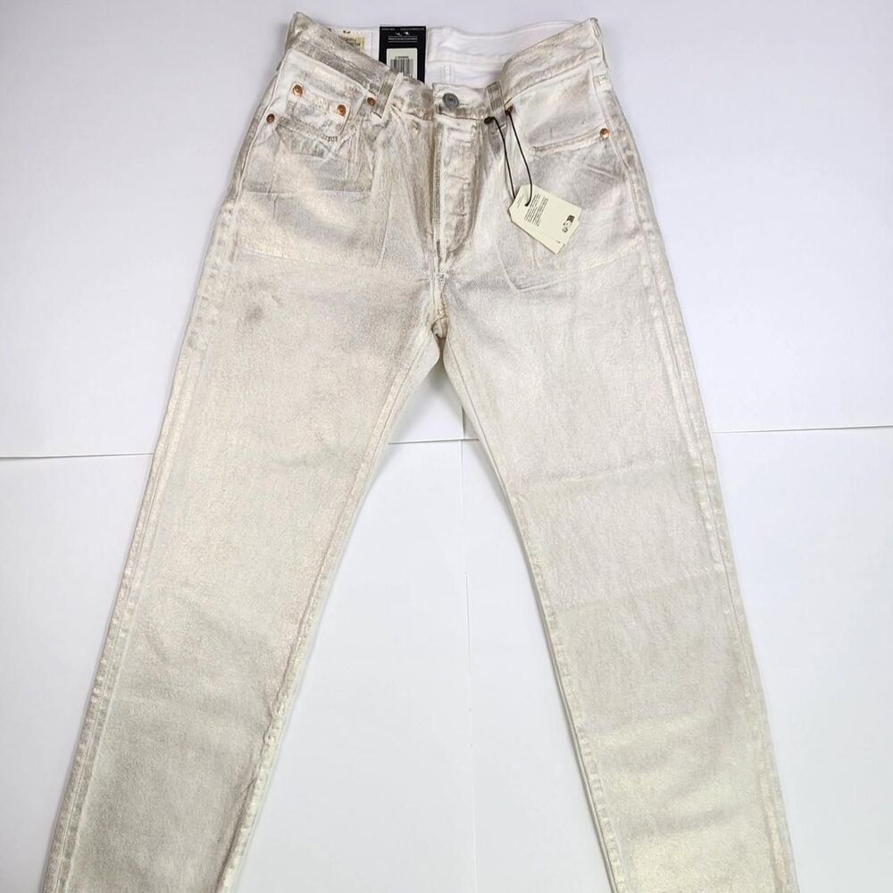 Levi-s Women's White and Cream Jeans